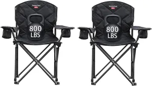SUNNYFEEL XXL Oversized Camping Chair Heavy Duty 800 LBS for Big Tall People Above 6'4 Padded Portable Folding Sports Lawn Chairs with Armrest Cup Holder & Pocket for Outdoor/Travel/Picnic/Camp