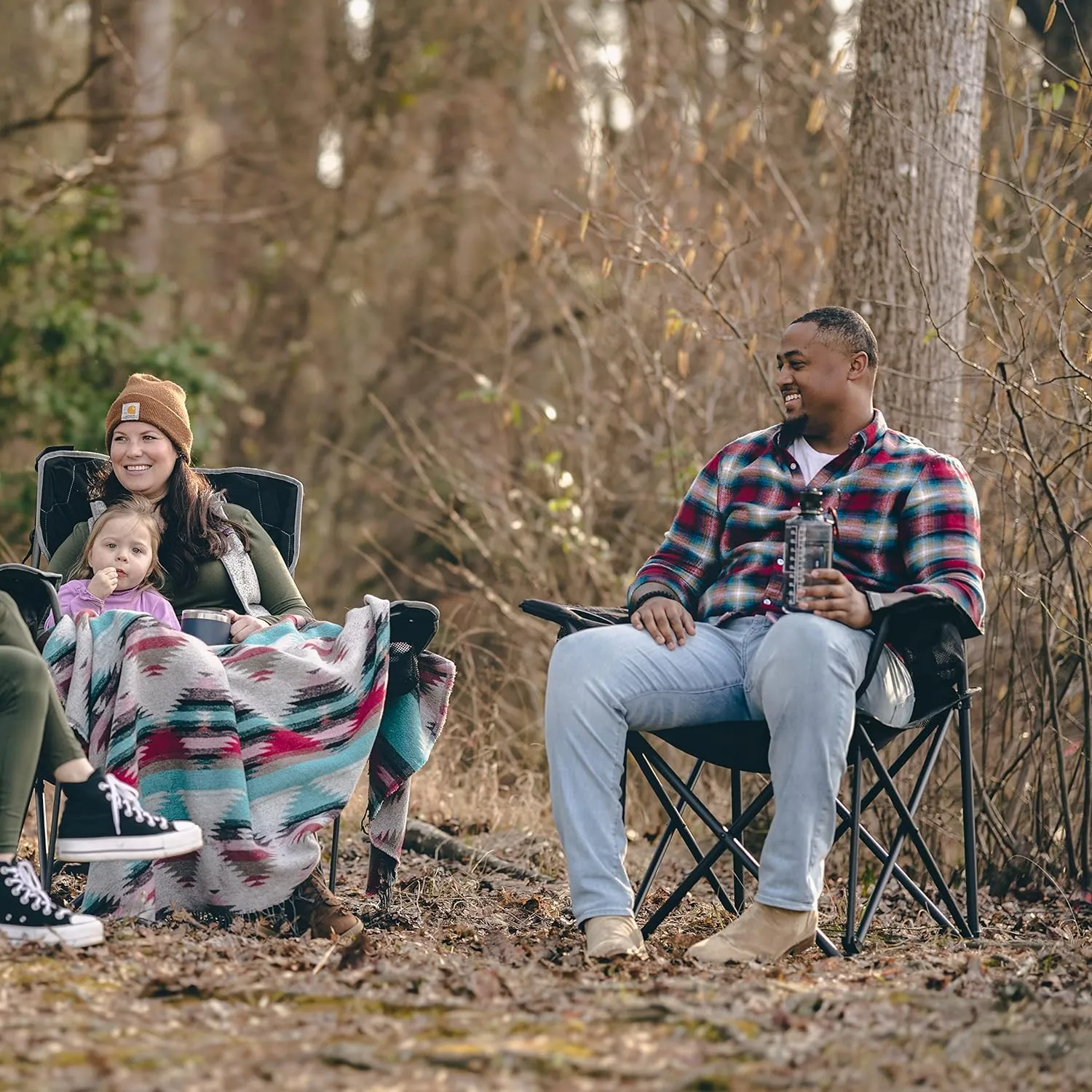 SUNNYFEEL XXL Oversized Camping Chair Heavy Duty 800 LBS for Big Tall People Above 6'4 Padded Portable Folding Sports Lawn Chairs with Armrest Cup Holder & Pocket for Outdoor/Travel/Picnic/Camp