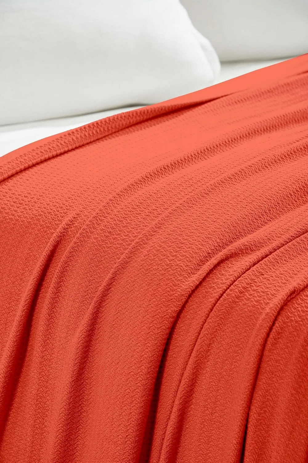 Superior Waffle Weave Cotton Blanket, for Picnic, Beach, Traveling or Camping, Comfy Blanket, Bedroom Decor, Essentials, Cover for Bed, Couch, Lounging, Honeycomb Knit, Twin, Coral