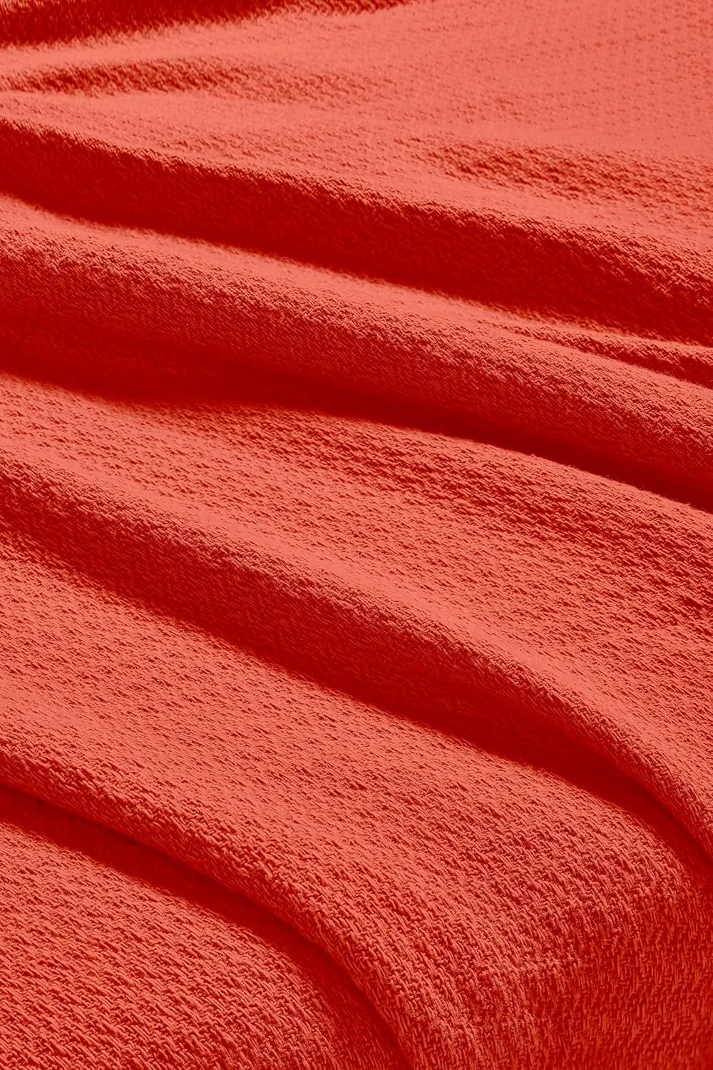 Superior Waffle Weave Cotton Blanket, for Picnic, Beach, Traveling or Camping, Comfy Blanket, Bedroom Decor, Essentials, Cover for Bed, Couch, Lounging, Honeycomb Knit, Twin, Coral