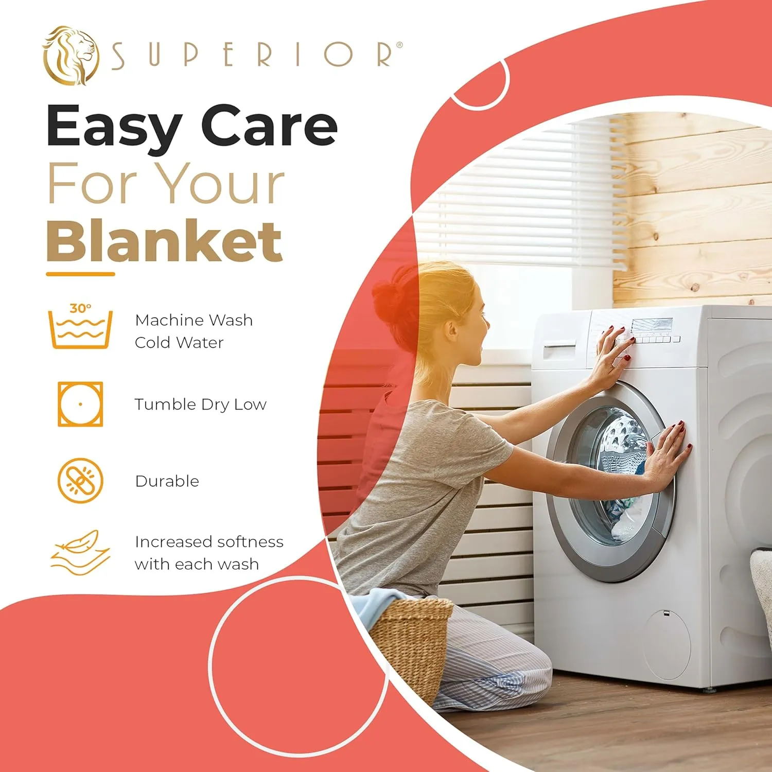 Superior Waffle Weave Cotton Blanket, for Picnic, Beach, Traveling or Camping, Comfy Blanket, Bedroom Decor, Essentials, Cover for Bed, Couch, Lounging, Honeycomb Knit, Twin, Coral