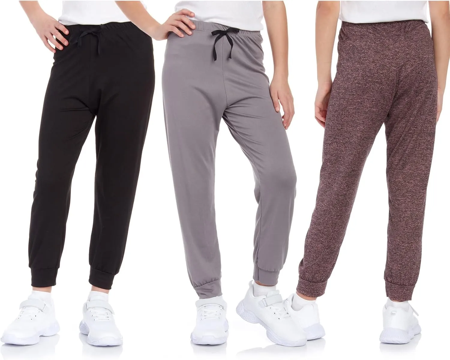 Sweet Hearts Girls Sweatpants - 3 Pack Super Soft Girls' Activewear Performance Jogger Pants: Made in USA (Sizes: 5-18)