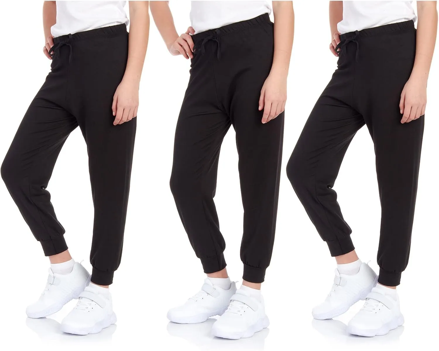 Sweet Hearts Girls Sweatpants - 3 Pack Super Soft Girls' Activewear Performance Jogger Pants: Made in USA (Sizes: 5-18)
