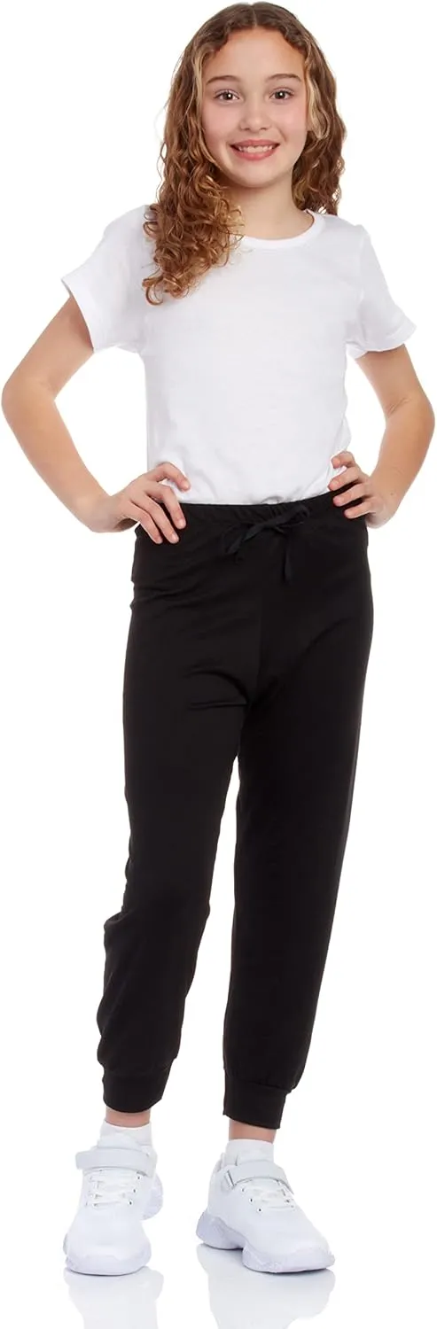Sweet Hearts Girls Sweatpants - 3 Pack Super Soft Girls' Activewear Performance Jogger Pants: Made in USA (Sizes: 5-18)