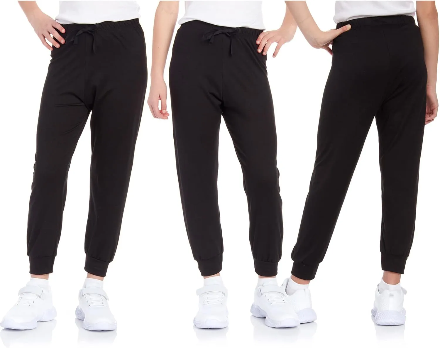 Sweet Hearts Girls Sweatpants - 3 Pack Super Soft Girls' Activewear Performance Jogger Pants: Made in USA (Sizes: 5-18)