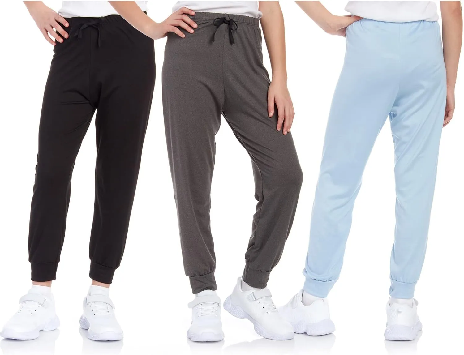 Sweet Hearts Girls Sweatpants - 3 Pack Super Soft Girls' Activewear Performance Jogger Pants: Made in USA (Sizes: 5-18)