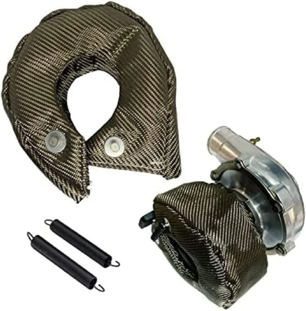 T3 Titanium Fiber Turbo Cover Heat Cover Turbo Blanket Turbo Cover for T25 T28 GT25 GT28 GT30 GT32 GT35 CT26 Turbine Housing with Locking Springs (Titanium, T3)