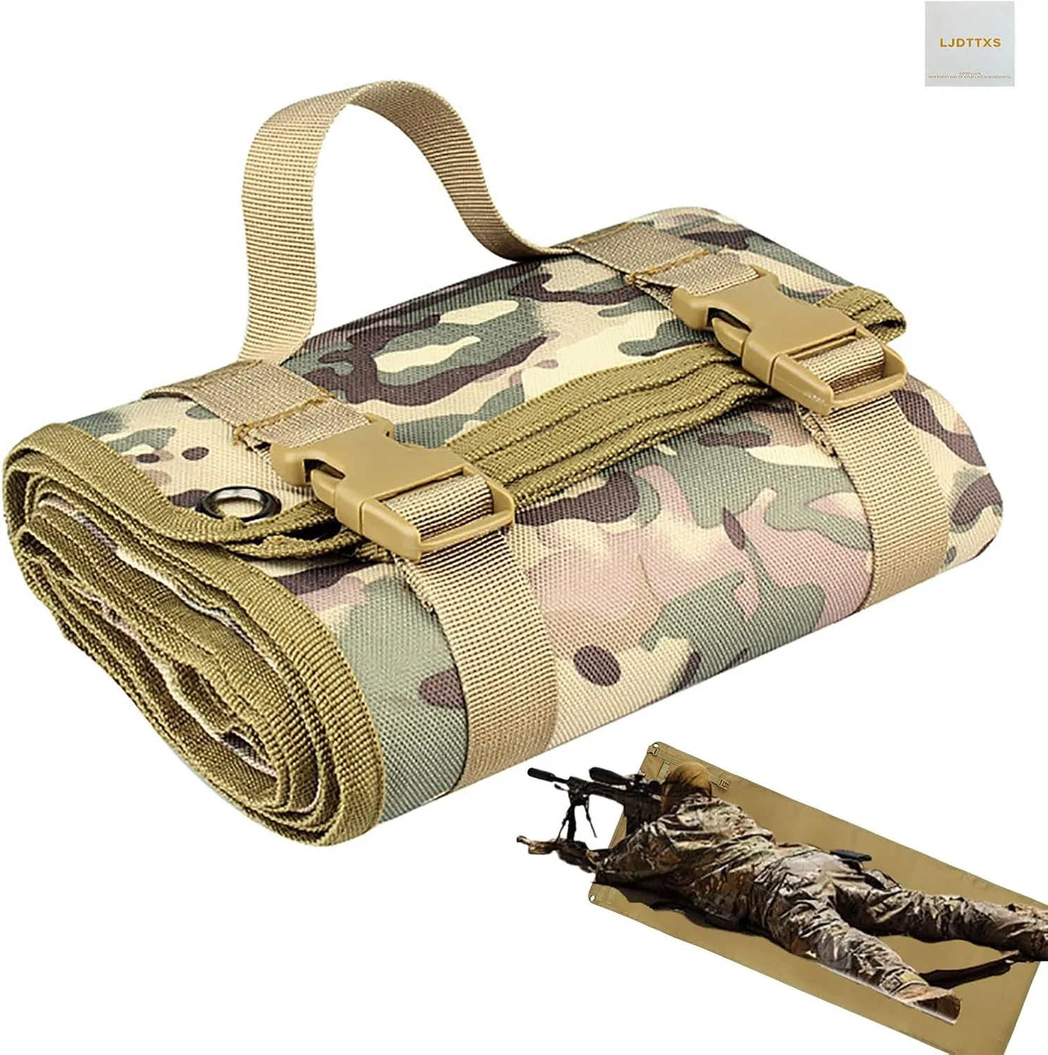 Tactical Roll-Up Shooting Mat - Extra Large Padded, Waterproof & Non-Slip Design for Rifle Hunting and Range Shooting