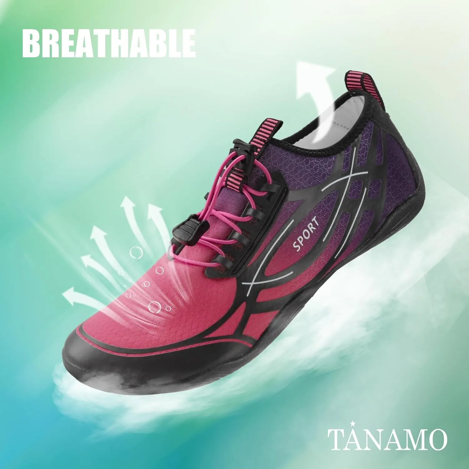 Tanamo Water Shoes for Women Men Quick Dry Swim Beach Barefoot River Aqua Shoes for Hiking Boating Camping Grounding Surfing