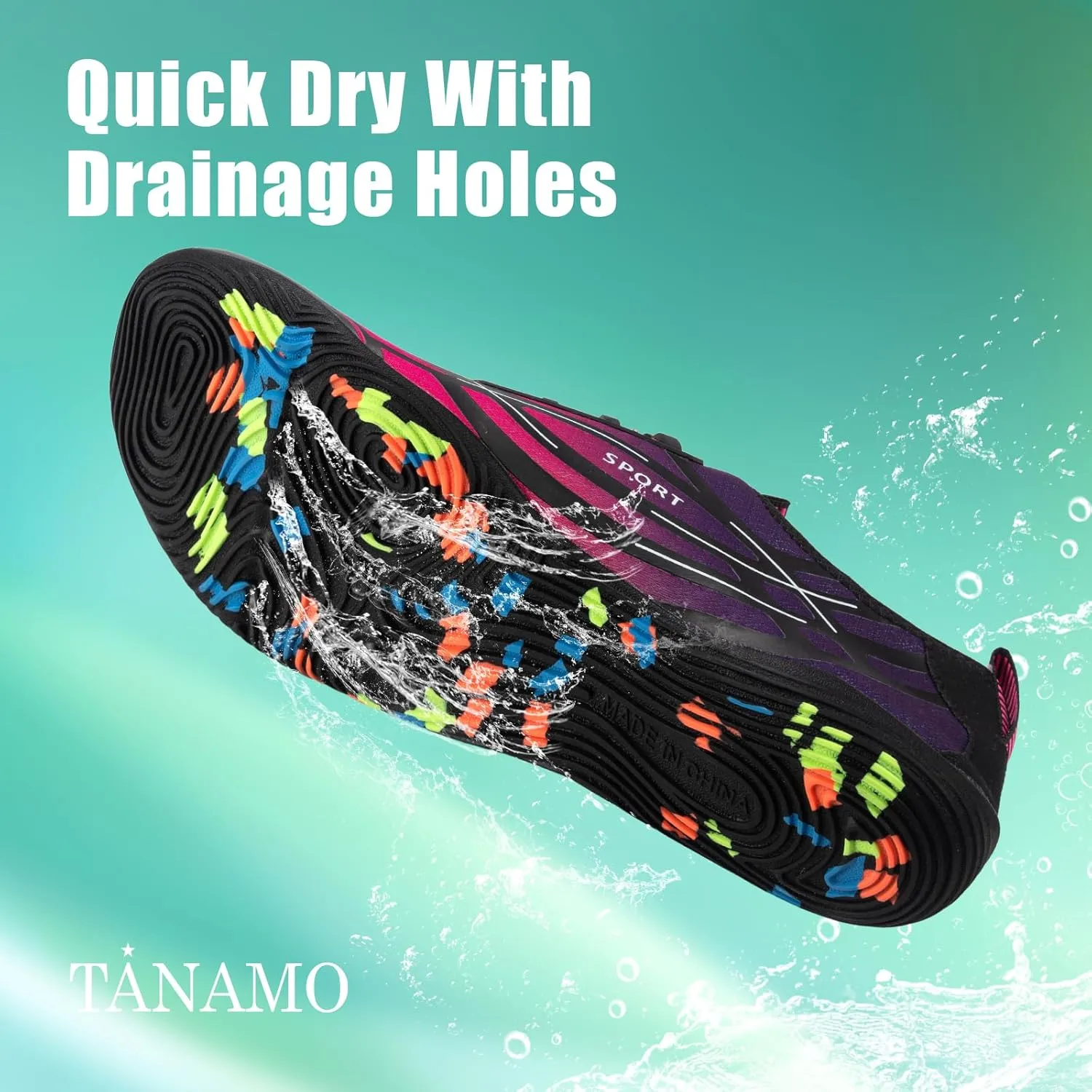 Tanamo Water Shoes for Women Men Quick Dry Swim Beach Barefoot River Aqua Shoes for Hiking Boating Camping Grounding Surfing