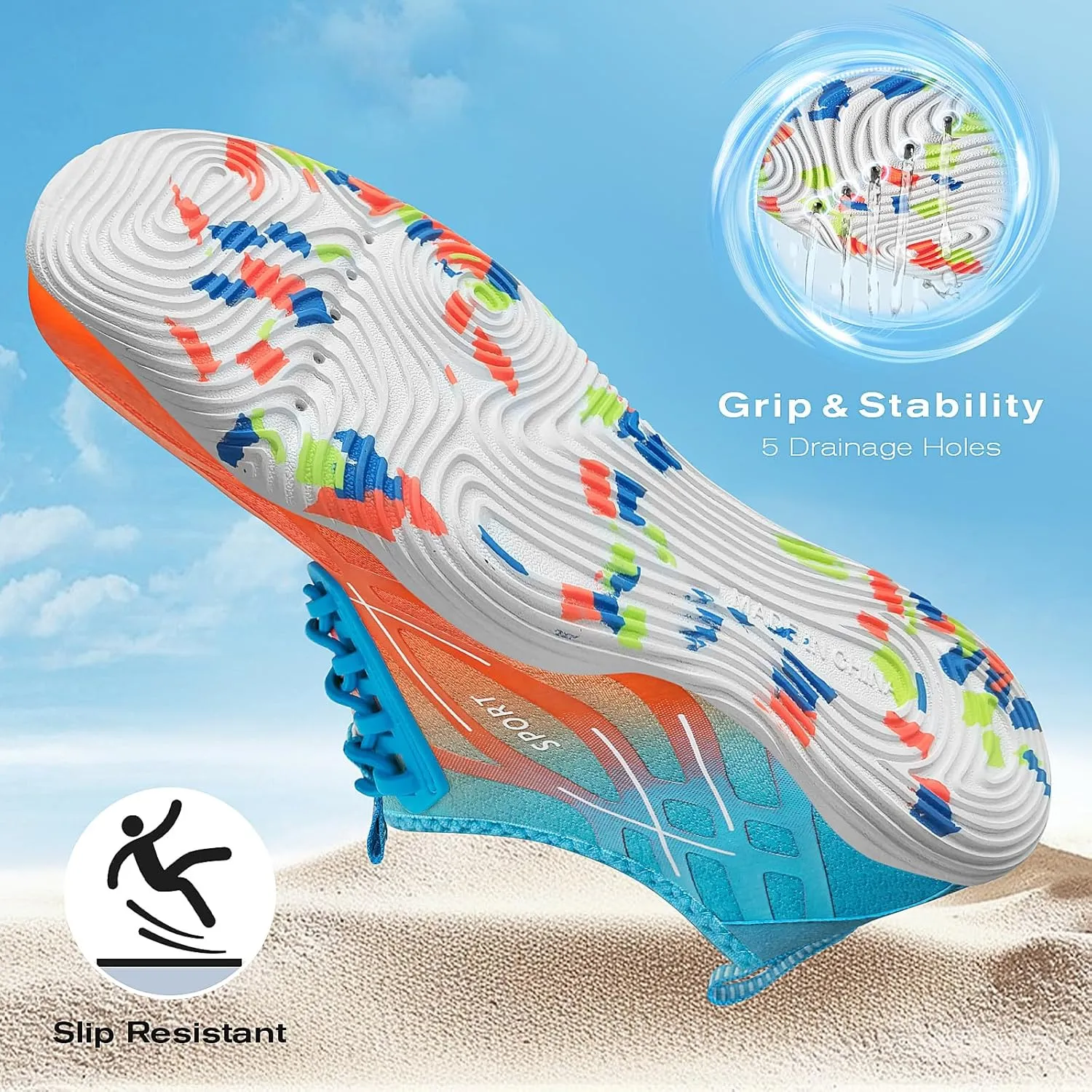 Tanamo Water Shoes for Women Men Quick Dry Swim Beach Barefoot River Aqua Shoes for Hiking Boating Camping Grounding Surfing