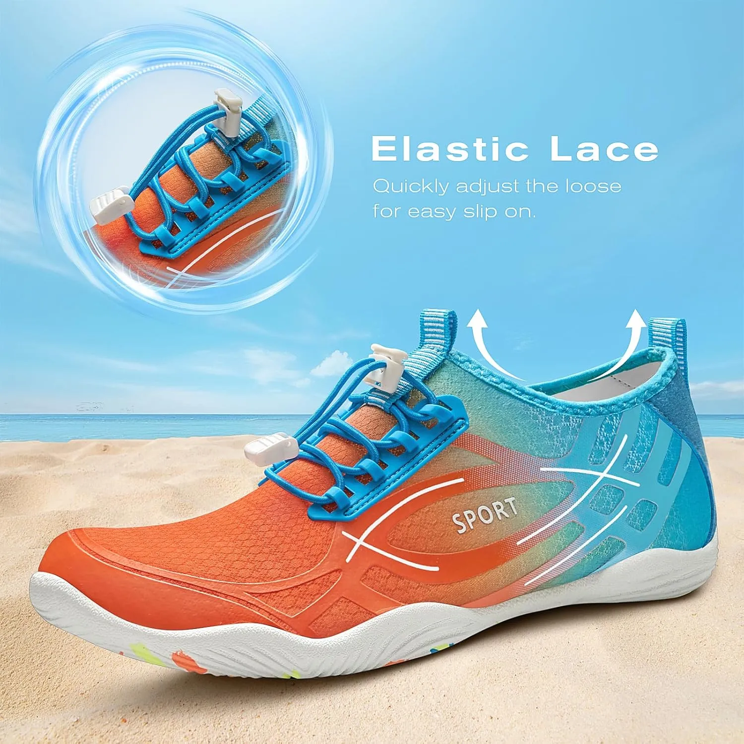Tanamo Water Shoes for Women Men Quick Dry Swim Beach Barefoot River Aqua Shoes for Hiking Boating Camping Grounding Surfing
