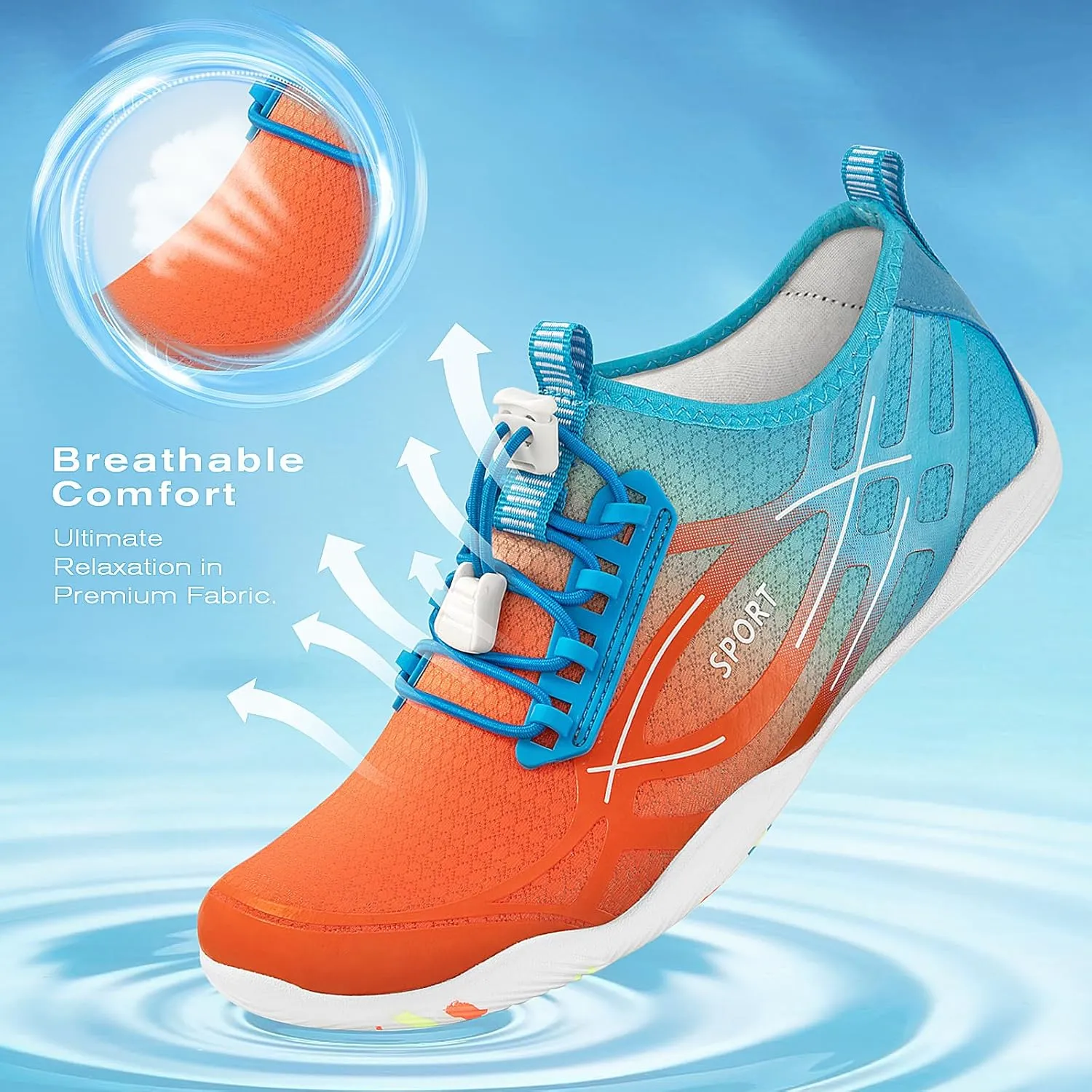 Tanamo Water Shoes for Women Men Quick Dry Swim Beach Barefoot River Aqua Shoes for Hiking Boating Camping Grounding Surfing