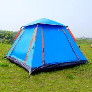 Tent for Family 5-6 Person Camping Tents (240x240cm) Double Layer Tent with Porch Shade, Sun Protection,Pop Up Tent with Advanced Ventilation,Outdoor Garden Use (Color : Blue)