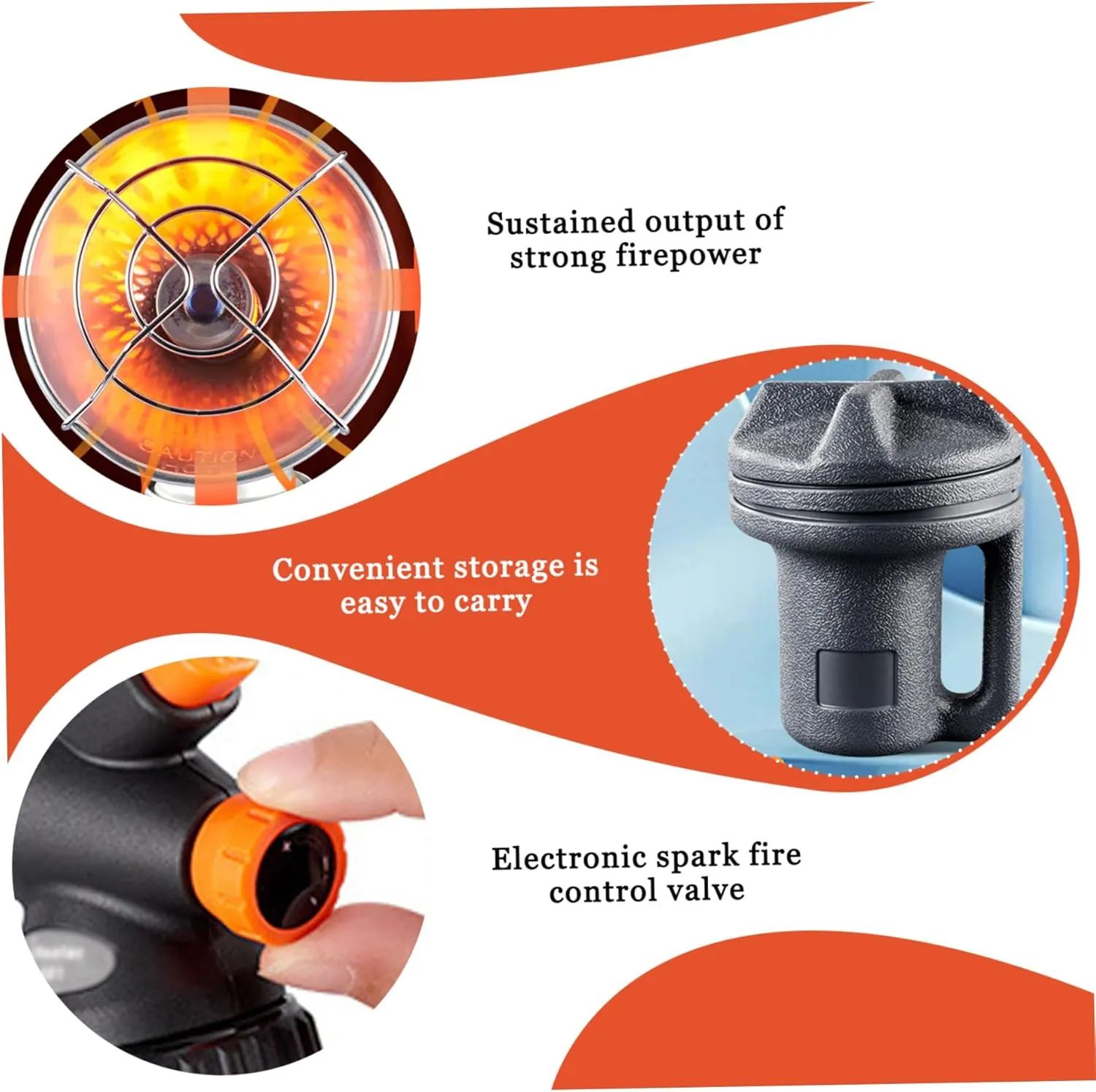 Tent Heater, Camping Heater, Adjustable Gas Saving Tent Heater with Control Valve, Rapid Heating Compact and Portable Propane Heater for Camping, Hiking, Fishing, Camping Heaters for Tents