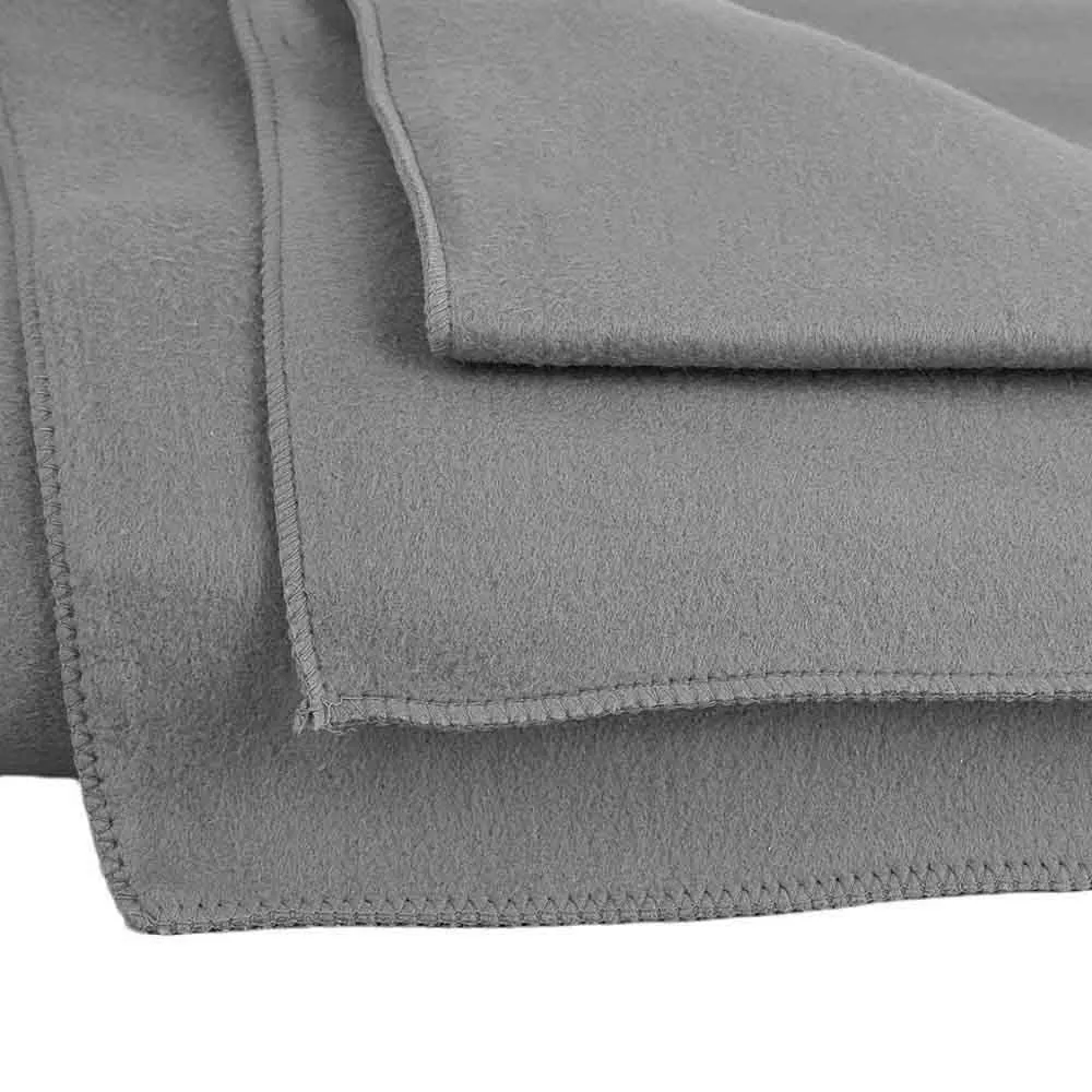 Thermal Fleece Blanket Double Ply - Grey