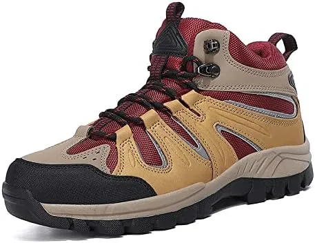 Thermal Products Mountaineering Shoes Outdoor high Shoes Hiking Shoes Cross Country Running Shoes Men's Shoes to Protect Your feet (Color : Yellow, Size : 8.5)