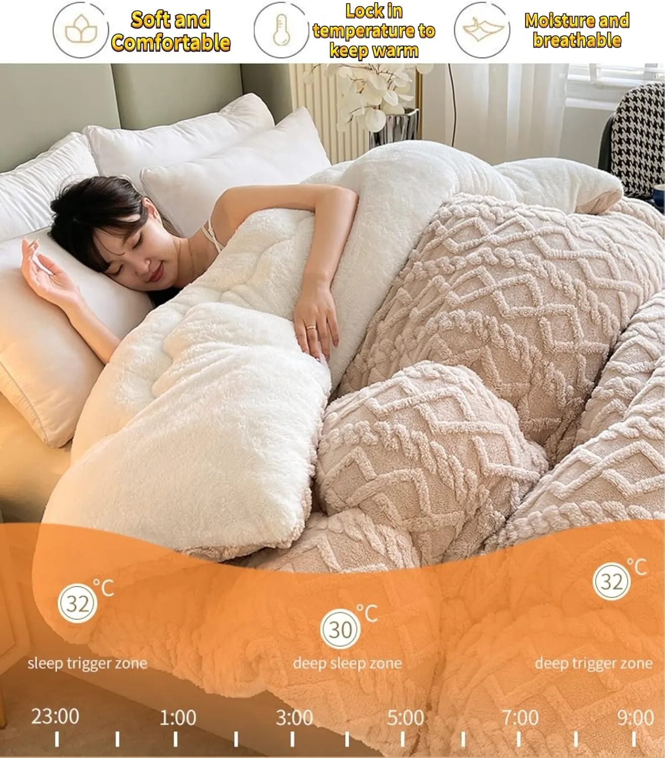 Thickened Super Soft Insulation Hibiscus Winter Quilt, Cashmere and Double Fabrics, Breathable Warmth Fluffy Plush Sided Velvet Blanket (Grey,150 * 200cm/59.05 78.74in (3KG))