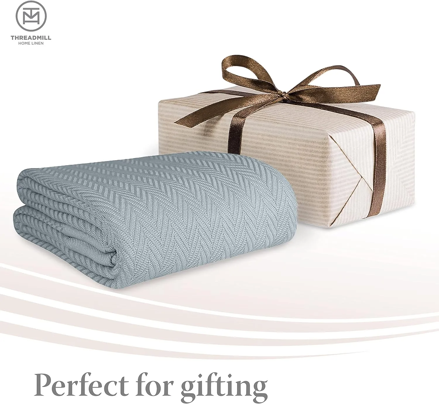 Threadmill Luxury Cotton Blanket for King Size Bed | All-Seasons Breathable Oeko TEX 100% Cotton King Size Blanket | Cozy Soft Thermal fits California King Size Bed 106 x92 inches | White