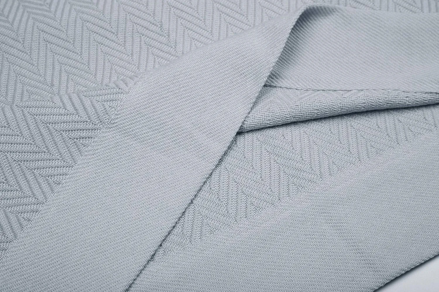Threadmill Luxury Cotton Blankets for King Size Bed | All-Season Cozy 100% Cotton King Size Blanket | Herringbone Soft Fall Thermal Blanket fits Cal King Size Bed | Scottish Grey