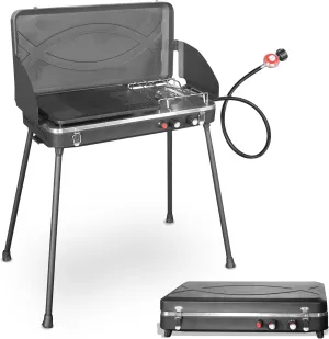 Thunderbay Gas Camping Stove 2-Burner Portable Propane Stove 20000 BTU Outdoor Backyard Cooking BBQ Picnics Grill Stove