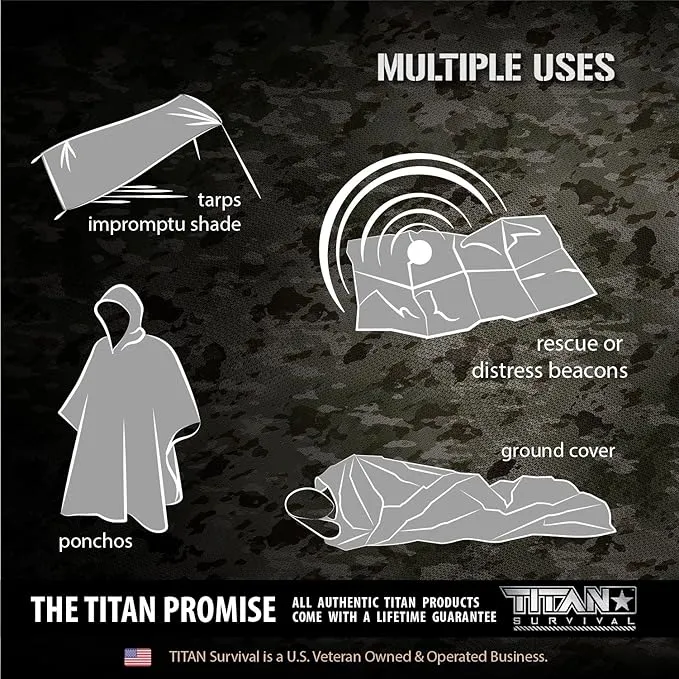 TITAN Survival Two-Sided Emergency Mylar Survival Blankets, 5-Pack (Safety-Orange)