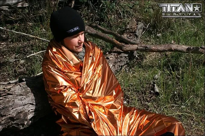 TITAN Survival Two-Sided Emergency Mylar Survival Blankets, 5-Pack (Safety-Orange)