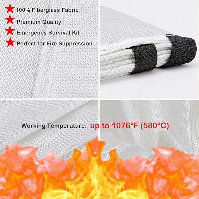 TONYKO Emergency Fire Blankets, Flame Retardant Protection and Heat Insulation Designed for Kitchen,Fireplace,Grill,Car,Camping(White(10PACK))