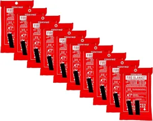 TONYKO Emergency Fire Blankets, Flame Retardant Protection and Heat Insulation Designed for Kitchen,Fireplace,Grill,Car,Camping(White(10PACK))
