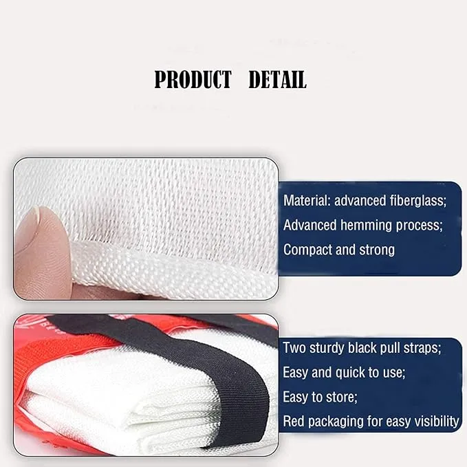 TONYKO Emergency Fire Blankets, Flame Retardant Protection and Heat Insulation Designed for Kitchen,Fireplace,Grill,Car,Camping(White(10PACK))