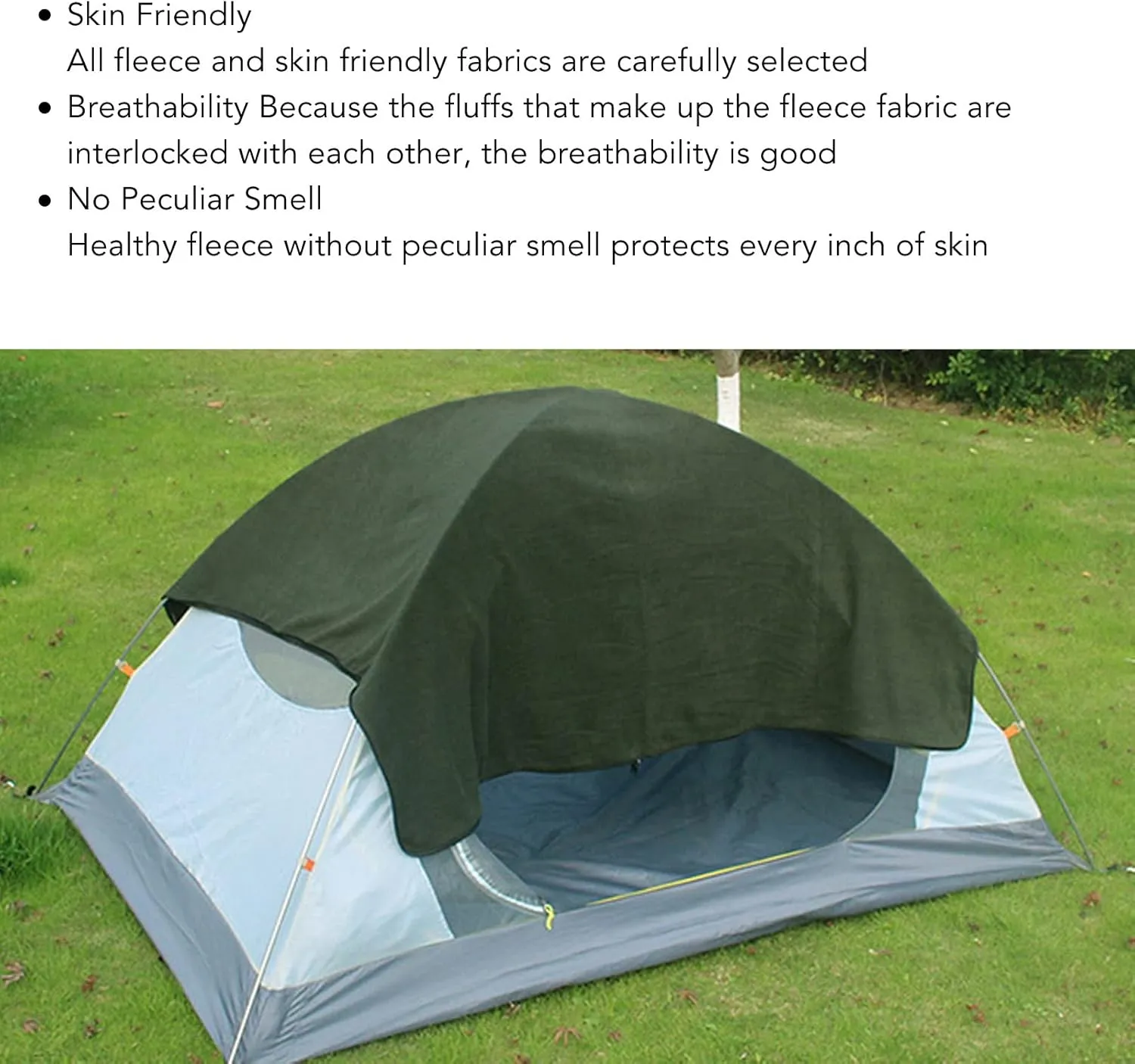 Topyond Fleece Sleeping Bag, Camping Sleeping Bag, Portable Travel Warm Sleeping Bag for Adults Outdoor Camping Hiking Climbing