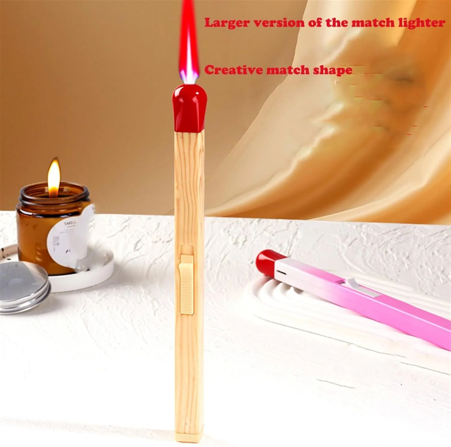 Torch Lighter, Windproof Jet Flame, Multi-Purpose, Refillable, Suitable for Indoor, Candle, Camping, Classic Style, Zinc Alloy, C Color