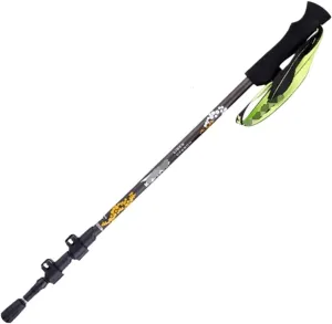 Travel Trekking Pole Carbon Fiber Trekking Poles Strong Lightweight Adjustable Walking Sticks for Hiking Camping Outdoor Activities(Yellow)