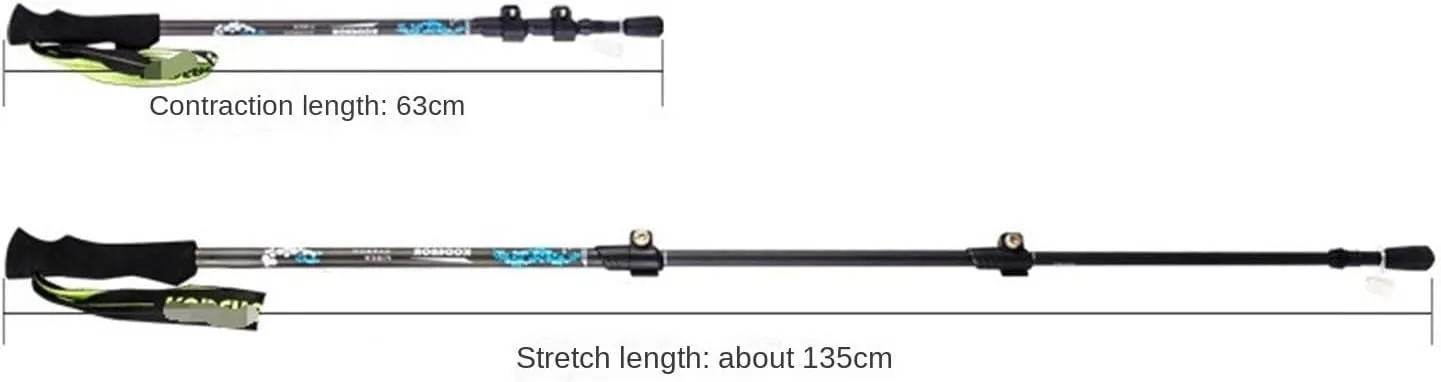 Travel Trekking Pole Carbon Fiber Trekking Poles Strong Lightweight Adjustable Walking Sticks for Hiking Camping Outdoor Activities(Yellow)