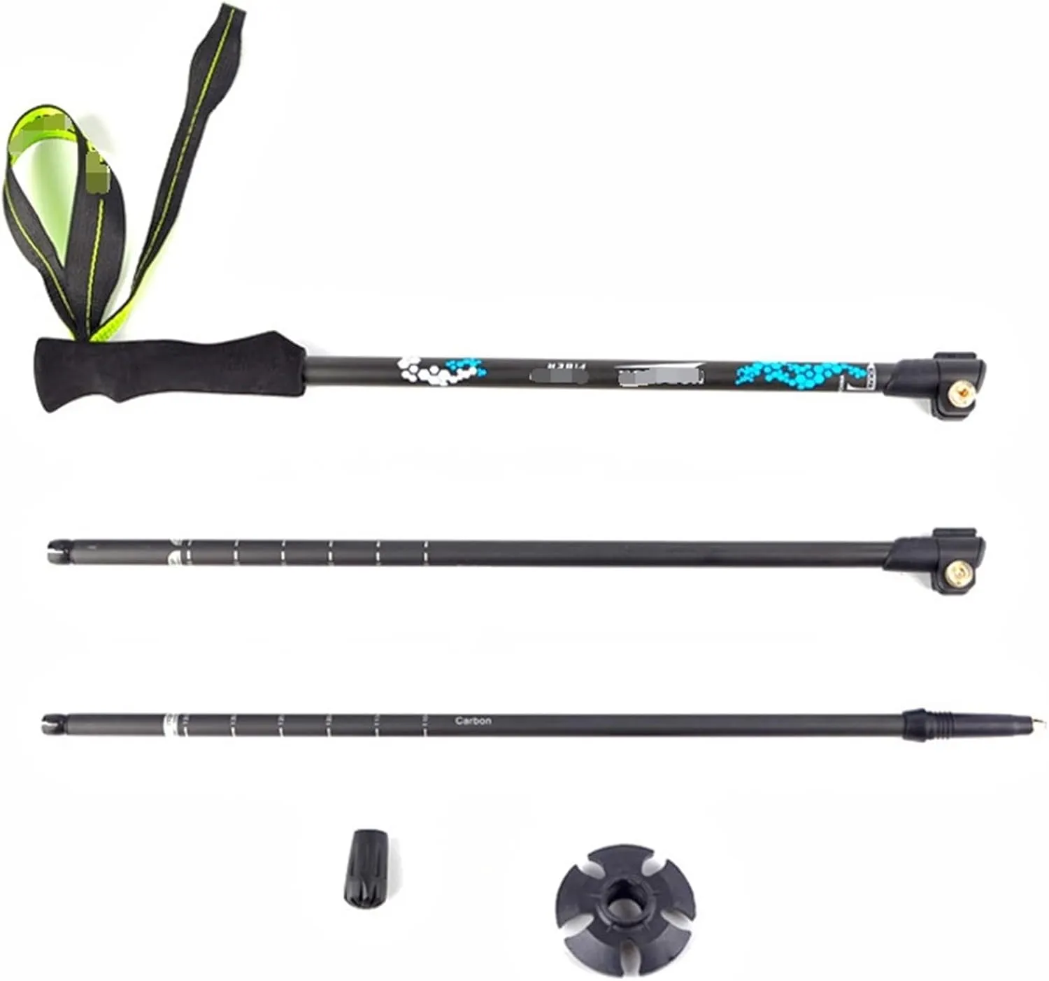 Travel Trekking Pole Carbon Fiber Trekking Poles Strong Lightweight Adjustable Walking Sticks for Hiking Camping Outdoor Activities(Yellow)