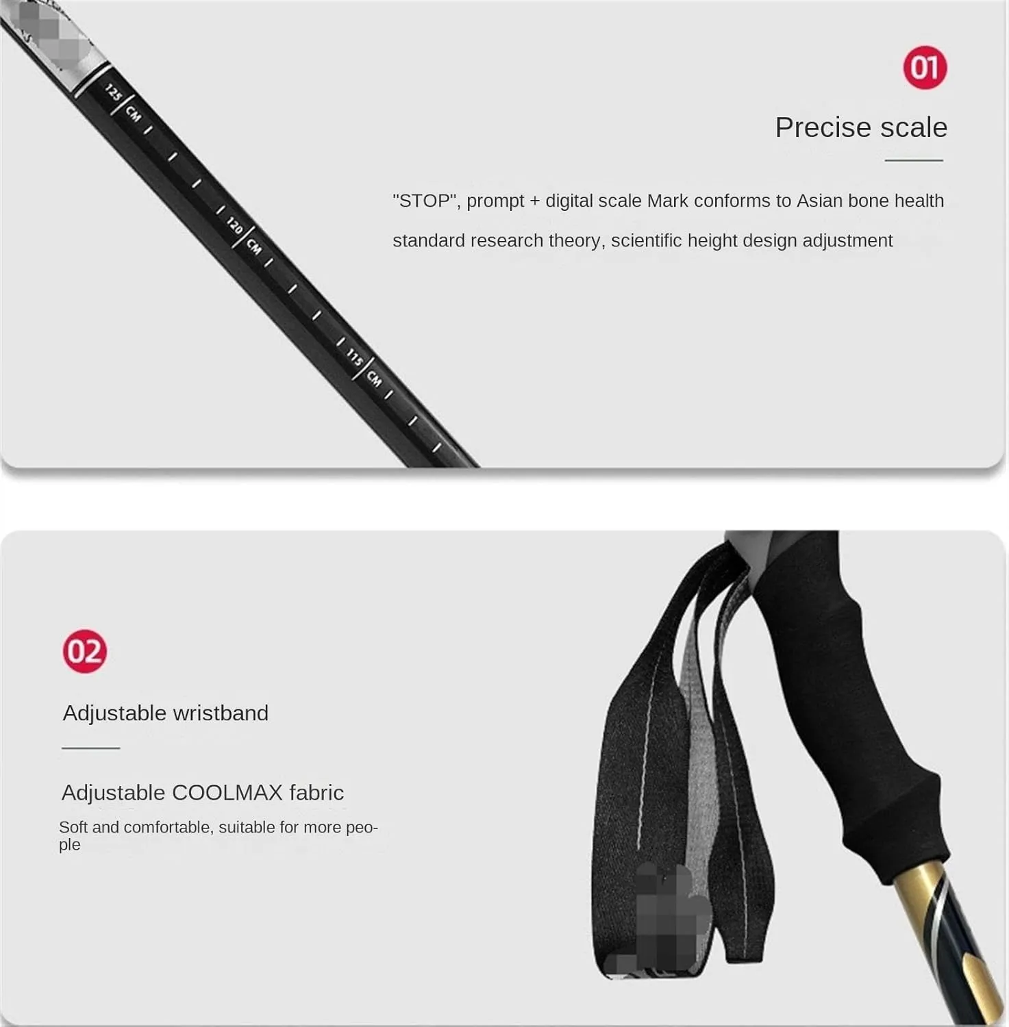 Travel Trekking Pole Outdoor Carbon Fiber Trekking Poles Walking Poles Telescopic Foldable Sticks for Hiking Outdoor Activities