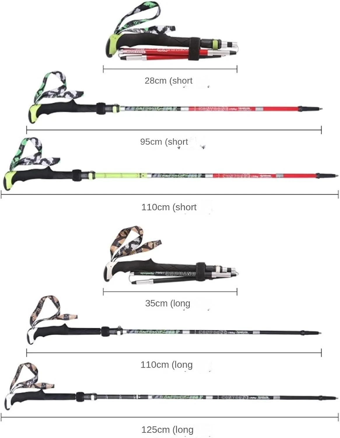 Travel Trekking Pole Ultralight Trekking Poles Carbon Fiber Hiking Pole Walking Sticks Telescopic for Camping Outdoor Activities