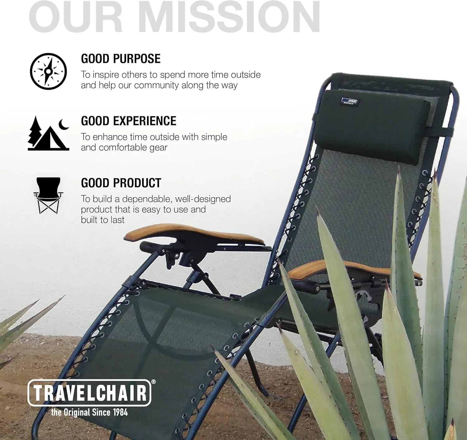 TravelChair Lounge Lizard, Breathable Mesh Outdoor Chaise Chair, Black One Size