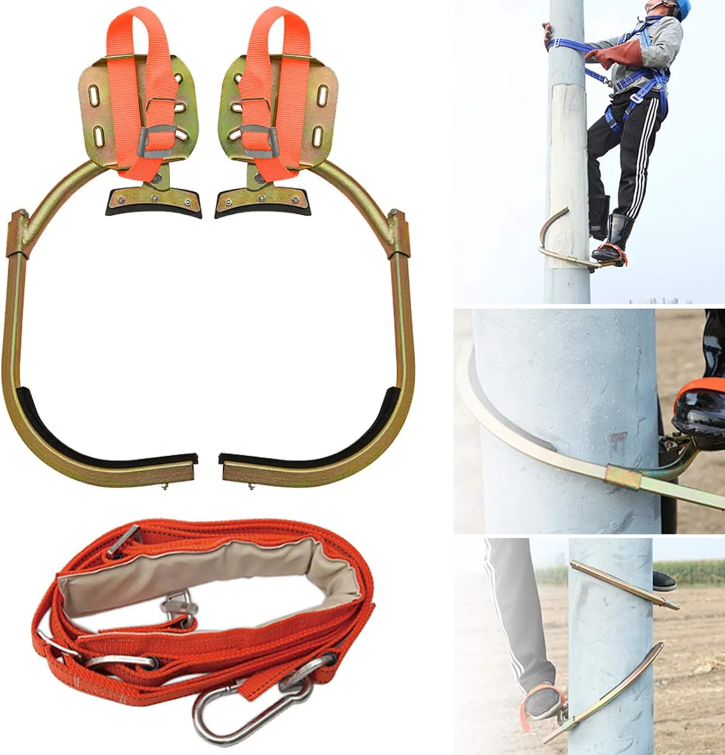 Tree Climbing Gear, Non-Slip Climbing Tree Spikes with Seat Belt, Stainless Steel Climbing Trees Tool for Electric Worker, Hunting Observation, Simple to Use,set-500model