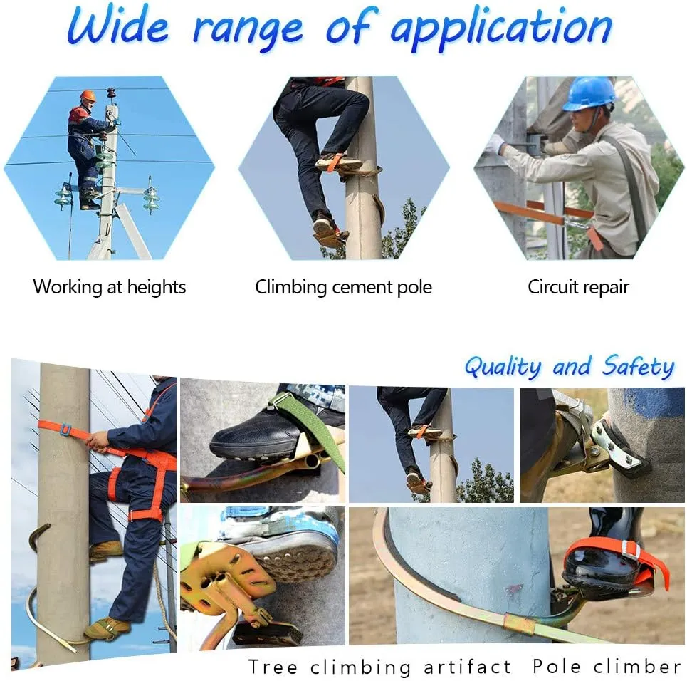 Tree Climbing Spikes for Tree Work, Non-Slip Tree Climbing Tool, Stainless Steel Tree Climbing Gear for Electric Worker, Hunting Observation, Simple to Use,550model