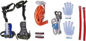 Tree Climbing Spikes Set, Portable Tree Climbing Spike Set Adjustable Pole Climbing Gear Kit   Safety Belt,Tree Climbing Spikes Tool for Climbing Trees, Picking Fruit, Outdoor
