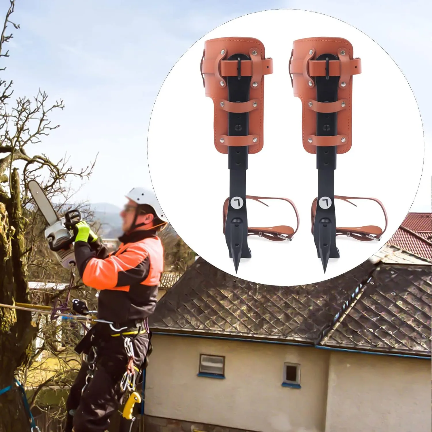 Tree Climbing Spikes Set, Tree Climbing Gear with Adjustable Climbing Belt and Rope, Tree Climbing Spikes for Tree Work, Tree Climbing Spike Set Tool for Fruit Picking Outdoor Activities