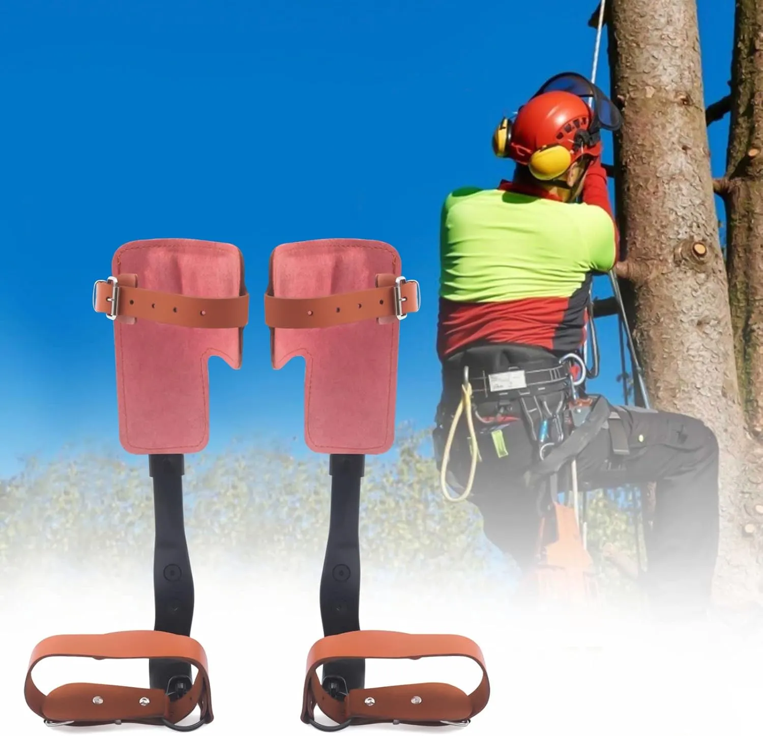 Tree Climbing Spikes Set, Tree Climbing Gear with Adjustable Climbing Belt and Rope, Tree Climbing Spikes for Tree Work, Tree Climbing Spike Set Tool for Fruit Picking Outdoor Activities