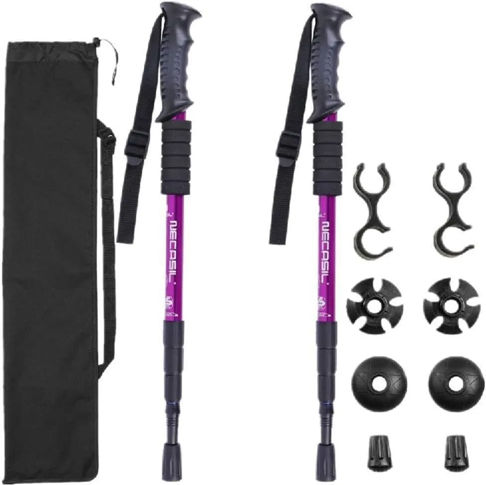 Trekking Poles – 2 Pack with Anti Shock and Quick Lock System, Telescopic, Collapsible, Ultralight Hiking Poles for Hiking, Camping, Backpacking, Walking