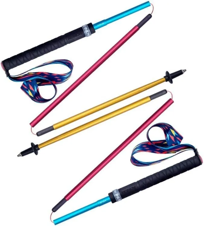 Trekking Poles, Walking Poles Lightweight Folding Collapsible Quick Lock Carbon Fiber Trekking Pole Hiking Pole Trail Running Walking Stick