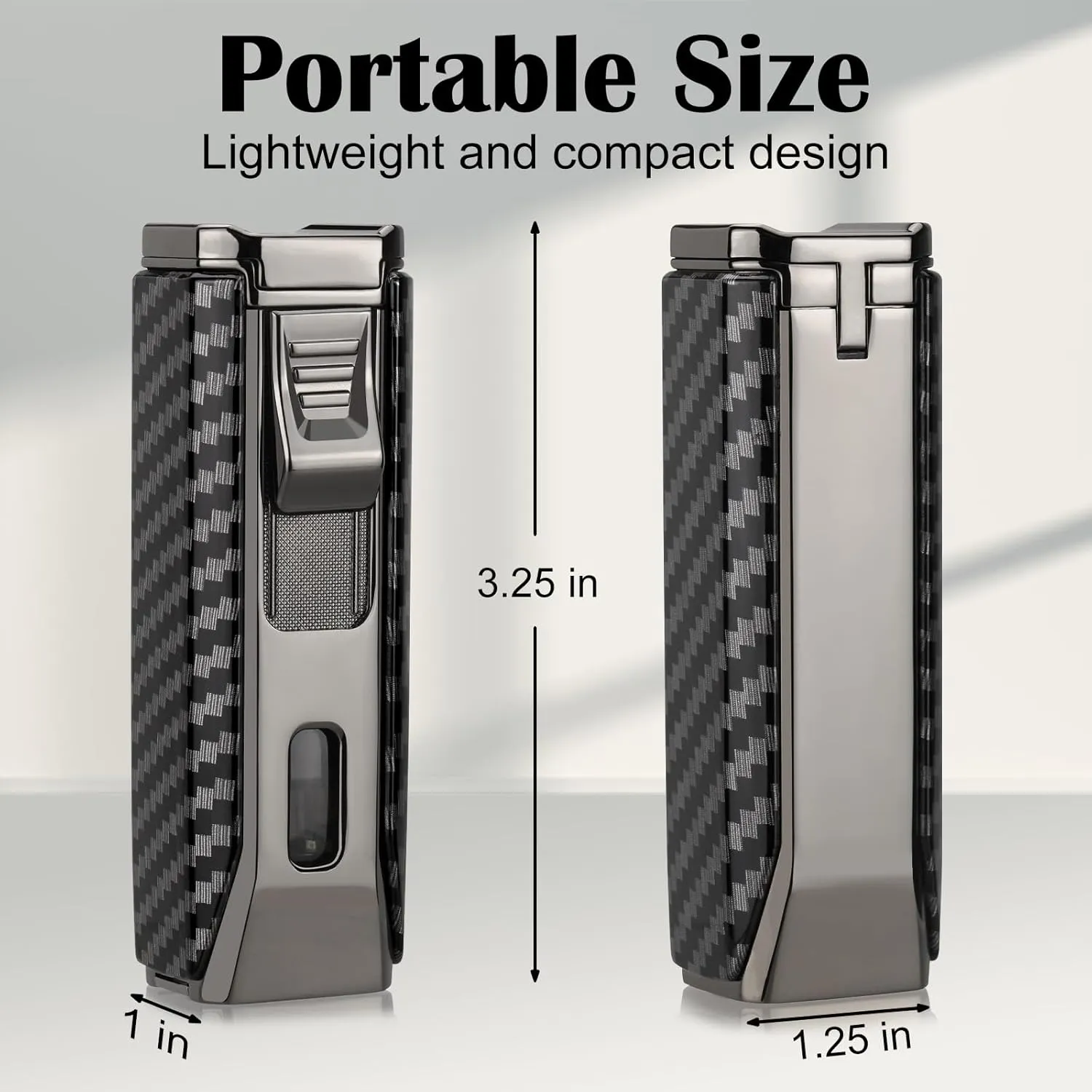 Triple Jet Flame Torch Lighter with Punch and Holder,Multifunctional Windproof Torch Lighter Refillable Butane Lighter,Delicate Box Gift for Men Husband on Birthday Black,Without Butane
