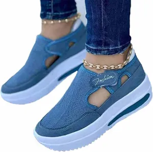 TROONZ Canvas Shoes Women Fashion Trainers, Casual Mesh Shoes,Spring Sneakers Women Casual Breathable Sport Shoes-Blue||10