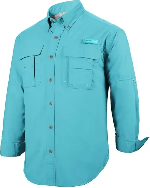 Tuna Men's Fishing Outdoor Button Down UPF 50  Sun Protection Waterproof Hiking Long Sleeve Shirts
