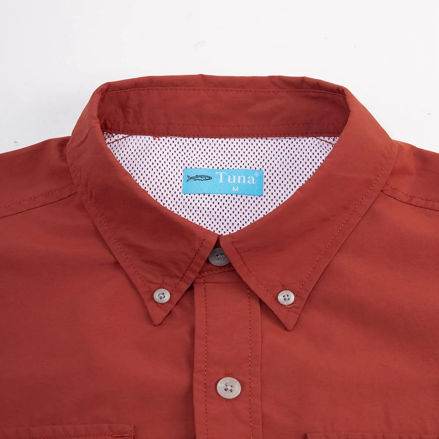 Tuna Men's Fishing Outdoor Button Down UPF 50  Sun Protection Waterproof Hiking Long Sleeve Shirts