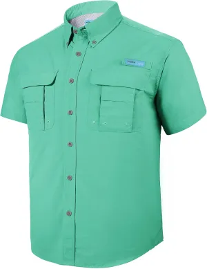Tuna Men's Fishing Outdoor Button Down UPF 50  Sun Protection Waterproof Hiking Short Sleeve Shirts